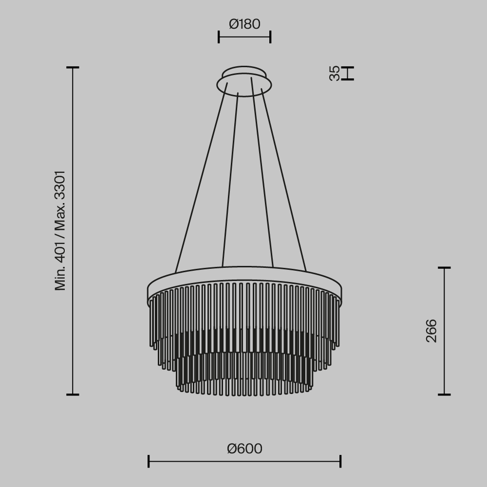 Подвесной светильник Trove 2700-3500К 40Вт Подвесной светильник Maytoni MOD486PL-L38BSK — изображение 4