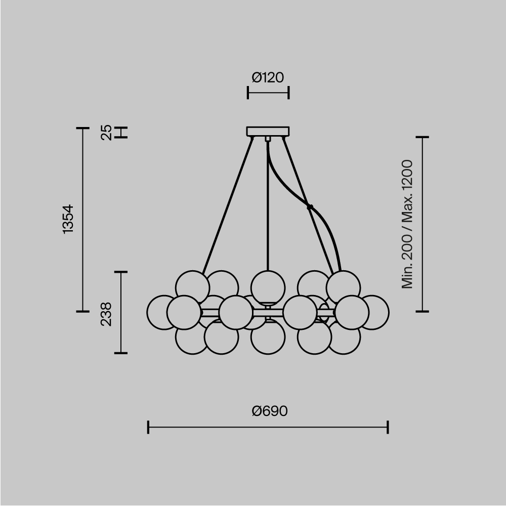 Подвесной светильник Dallas G9х25 Подвесной светильник Maytoni MOD545PL-25BS — изображение 2