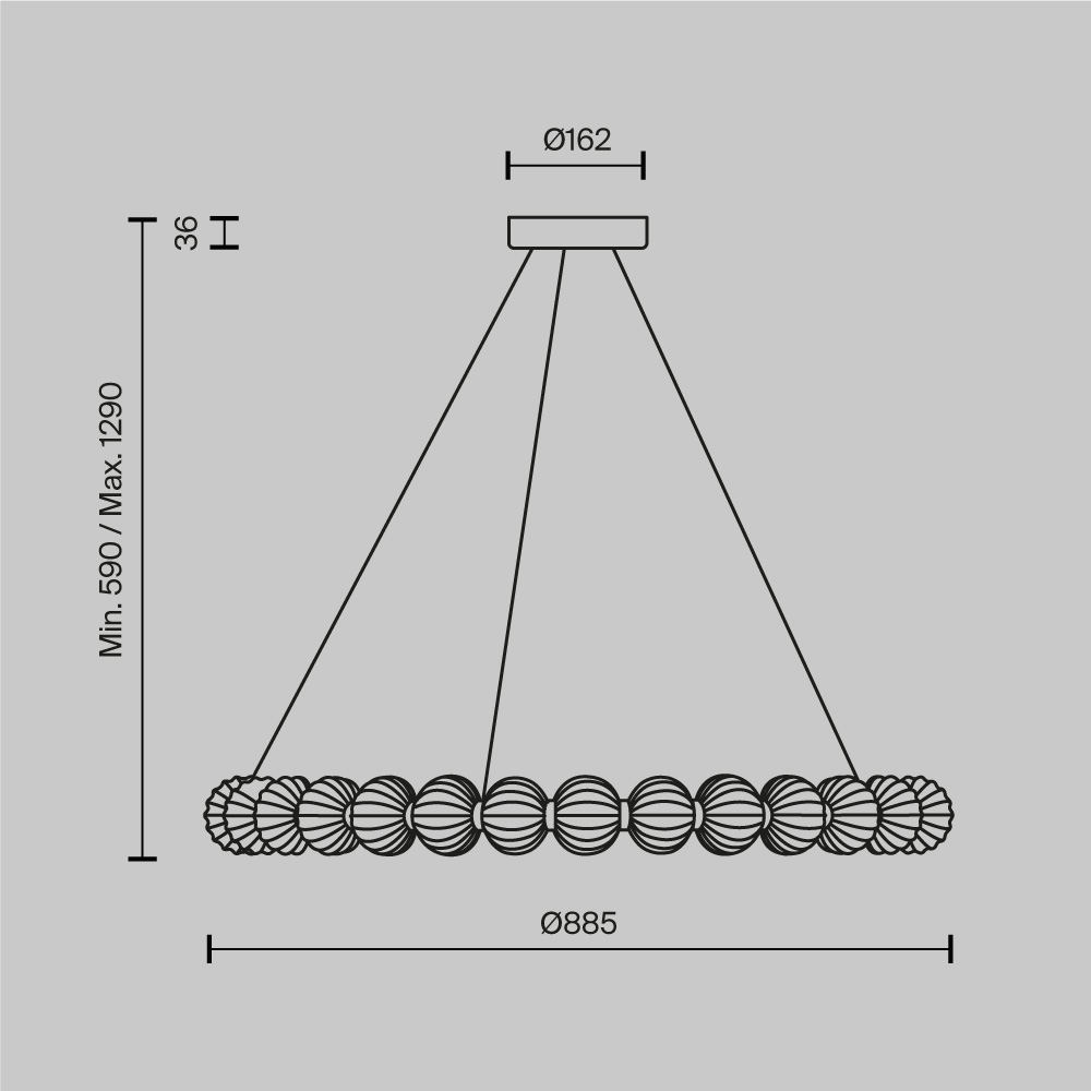 Подвесной светильник Amulet 4000К 30Вт Подвесной светильник Maytoni MOD555PL-L30CH4K — изображение 2