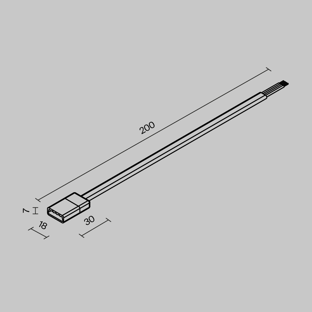 Провод питания для токоведущей ленты Exility IP Комплектующие для уличной трековой системы с токоведущими элементами Outdoor O-TR002-HSP — изображение 4