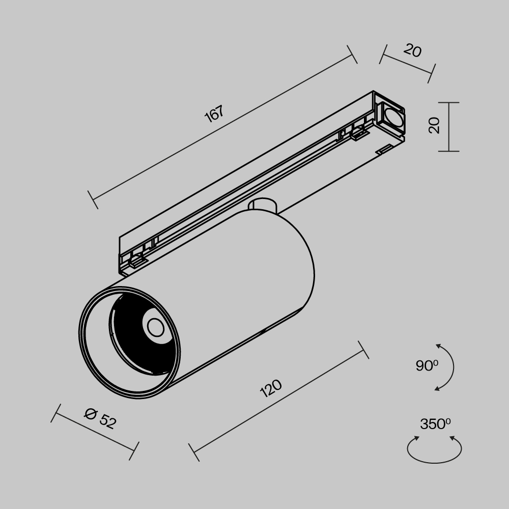 Уличный трековый светильник Focus Led Exility IP 3000К 15Вт 36° черный Уличный трековый светильник Outdoor O-TR02-1-S-15WB3K — изображение 2