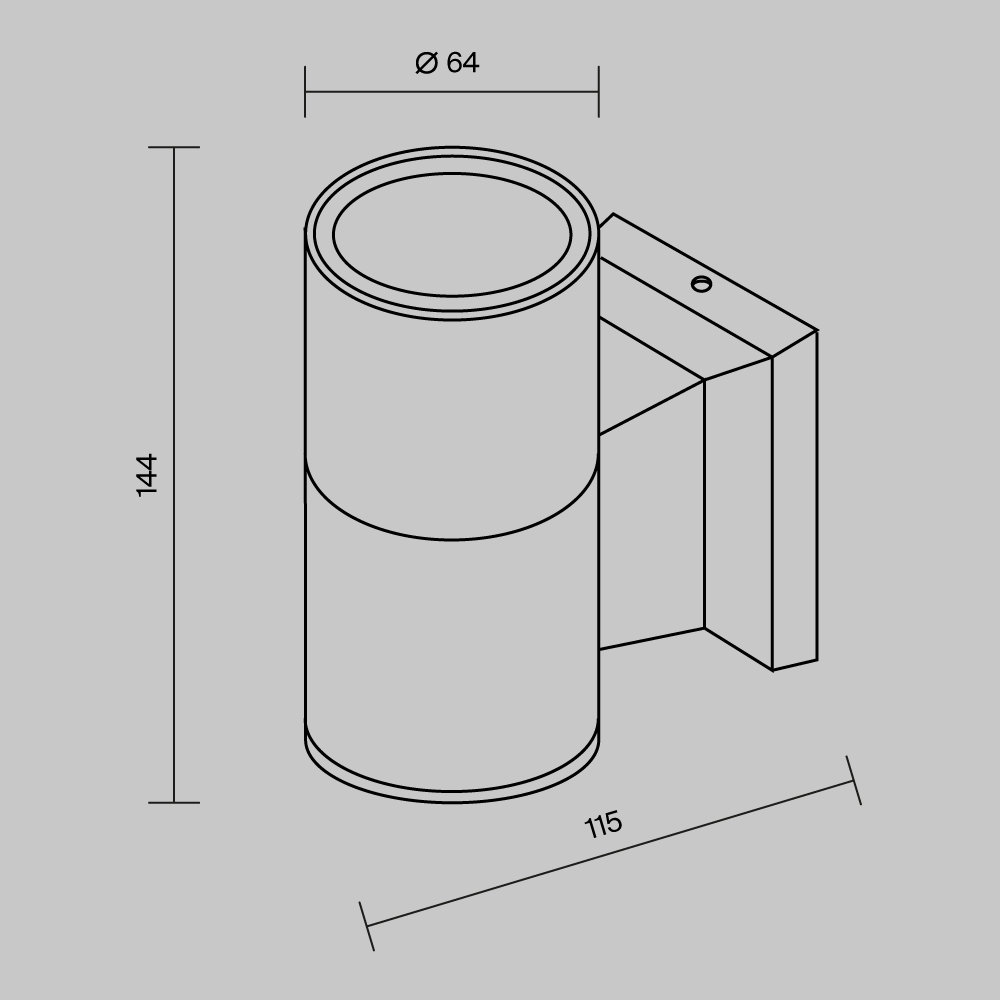 Настенный светильник (бра) Bowery GU10х1 50Вт IP 54 Уличный настенный светильник Outdoor O574WL-01B — изображение 3