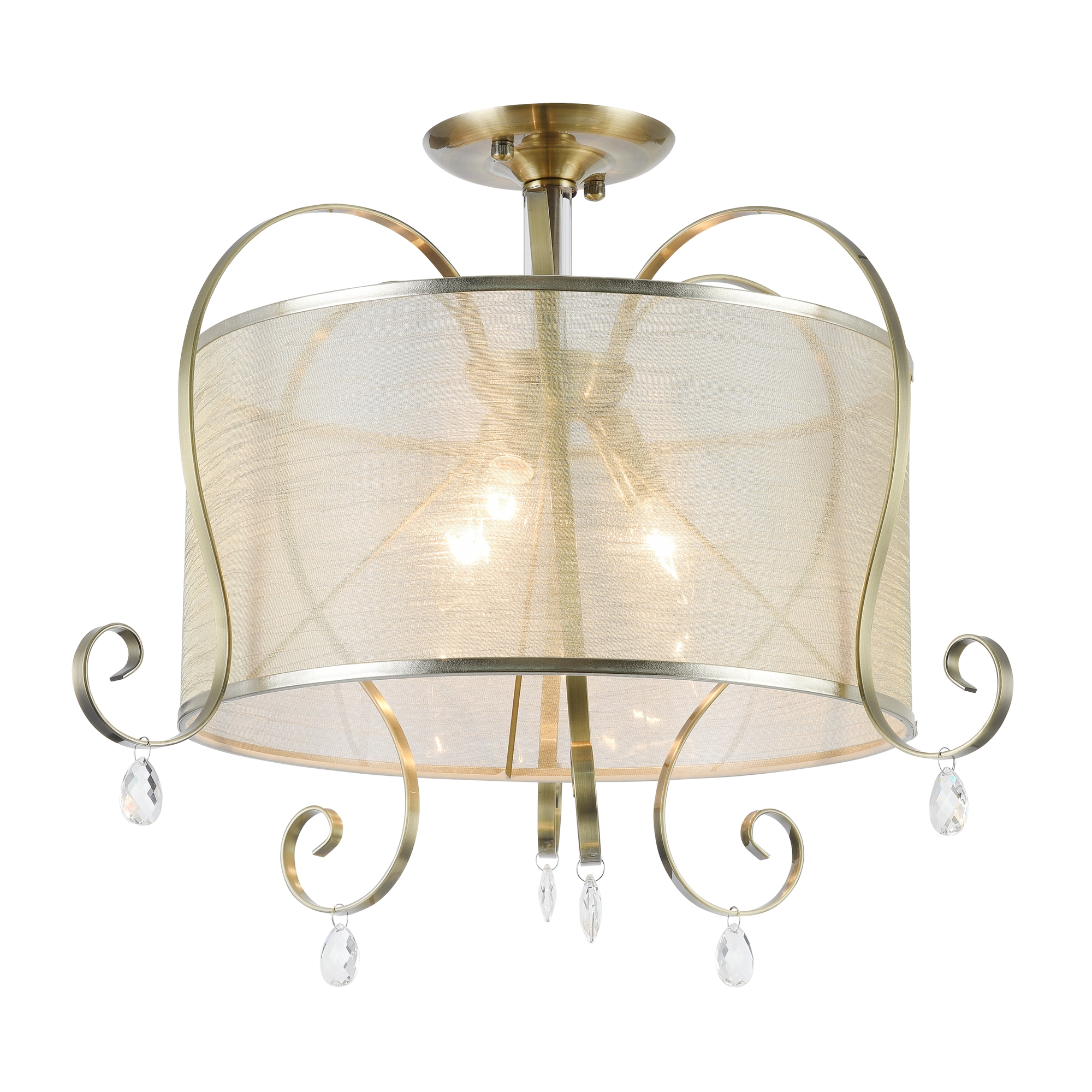 абажуры из органзы на ПВХ. Люстры подходят для помещений с невысокими потолками благодаря конструкции «2 в 1». Дизайн изделий дополнен декоративными подвесками. Потолочный светильник Freya FR2020-CL-03-BZ