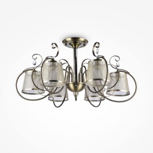 Светильники серии Simone выполнены в классическом стиле. Арматура цвета «античное серебро»