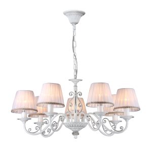 Светильники в классическом стиле. Арматура сделана из металла жемчужно-белого цвета