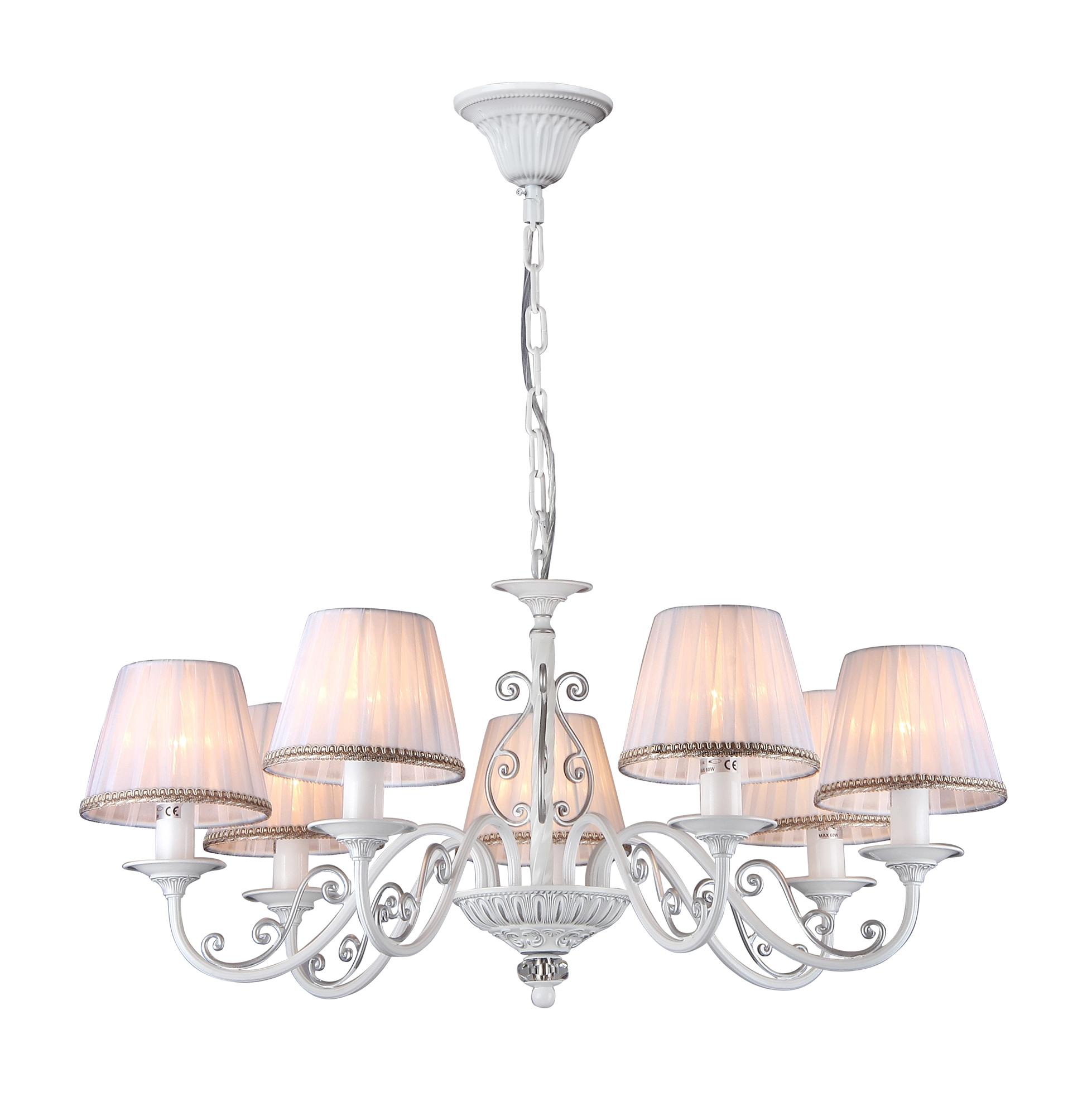 Светильники в классическом стиле. Арматура сделана из металла жемчужно-белого цвета