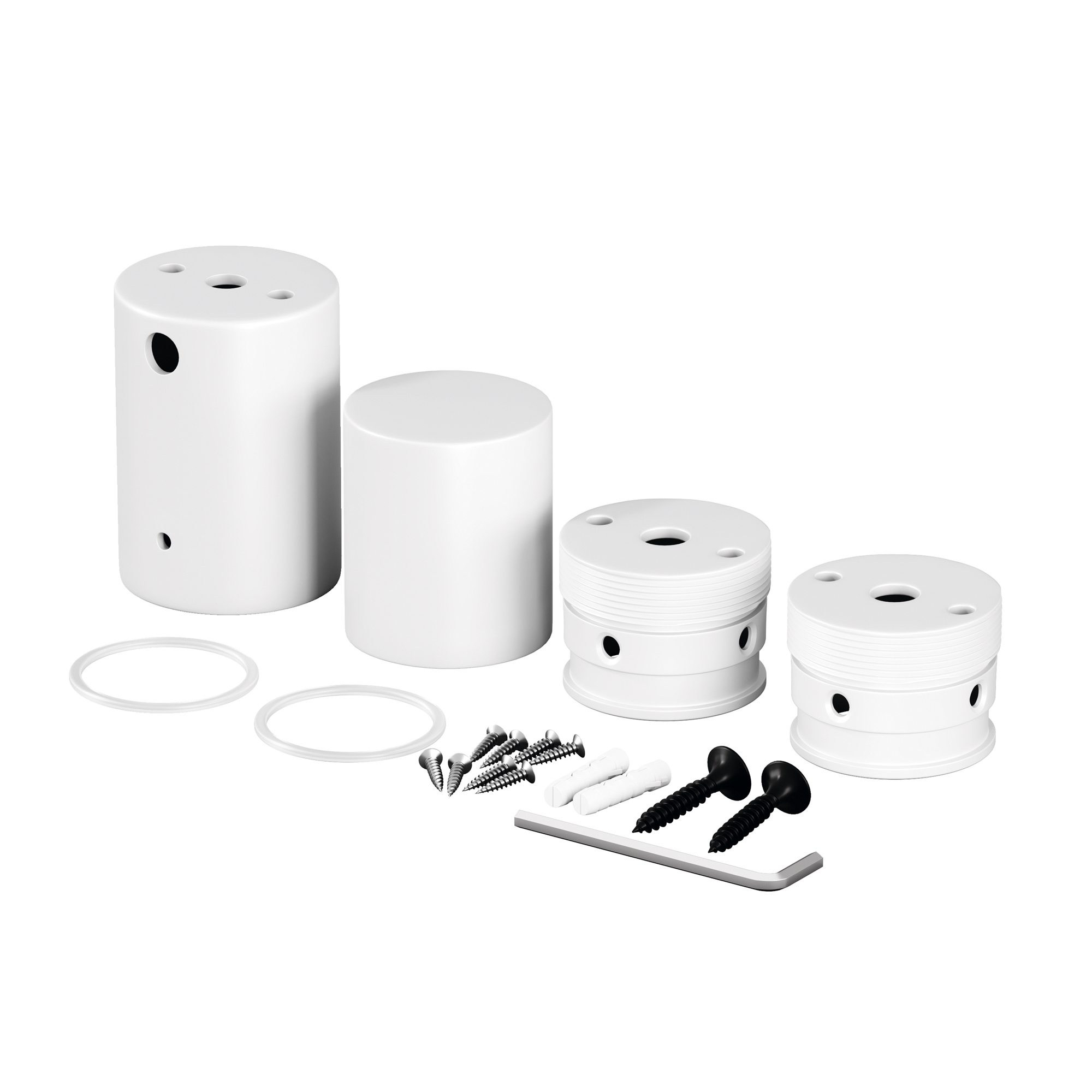 Набор для вертикального накладного монтажа Nemo D25 белый Комплектующие для гибкого неона Led Strip 20313