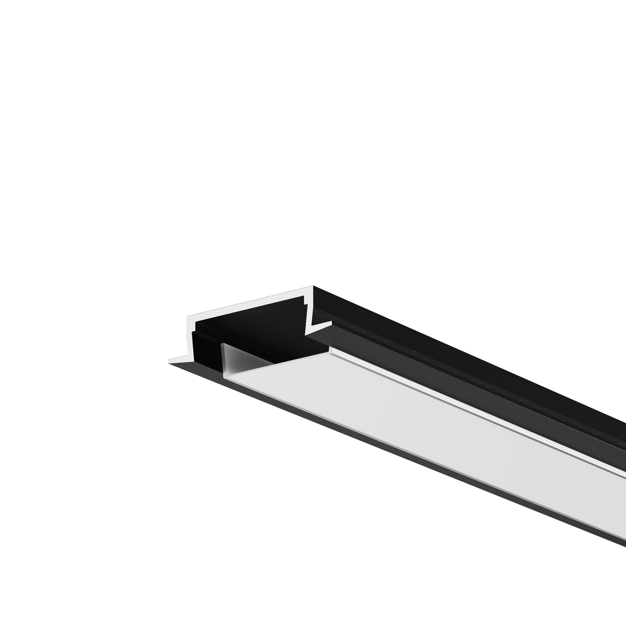 Алюминиевый профиль встраиваемый с накладным фланцем 22x6 (Черный