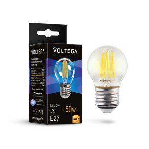 Светодиодная лампа Crystal Globe 5W 3000K E27 DIM 340° Лампочка Voltega 7202