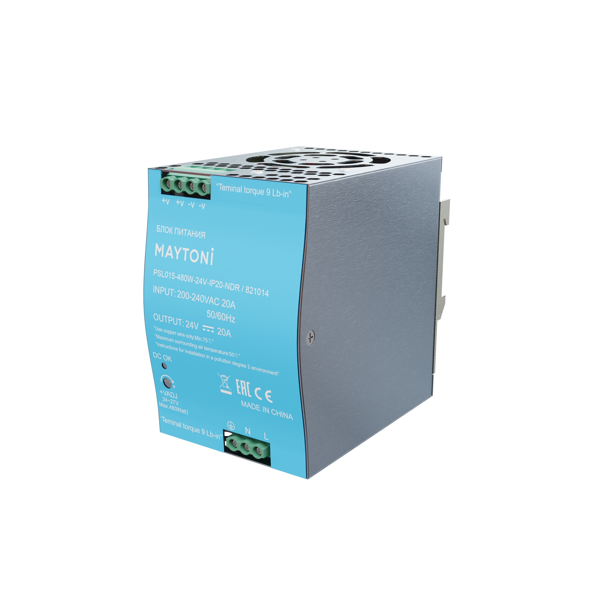 Источник напряжения PSL015 24В 480Вт IP 20 821014 Источник напряжения Led Strip 821014