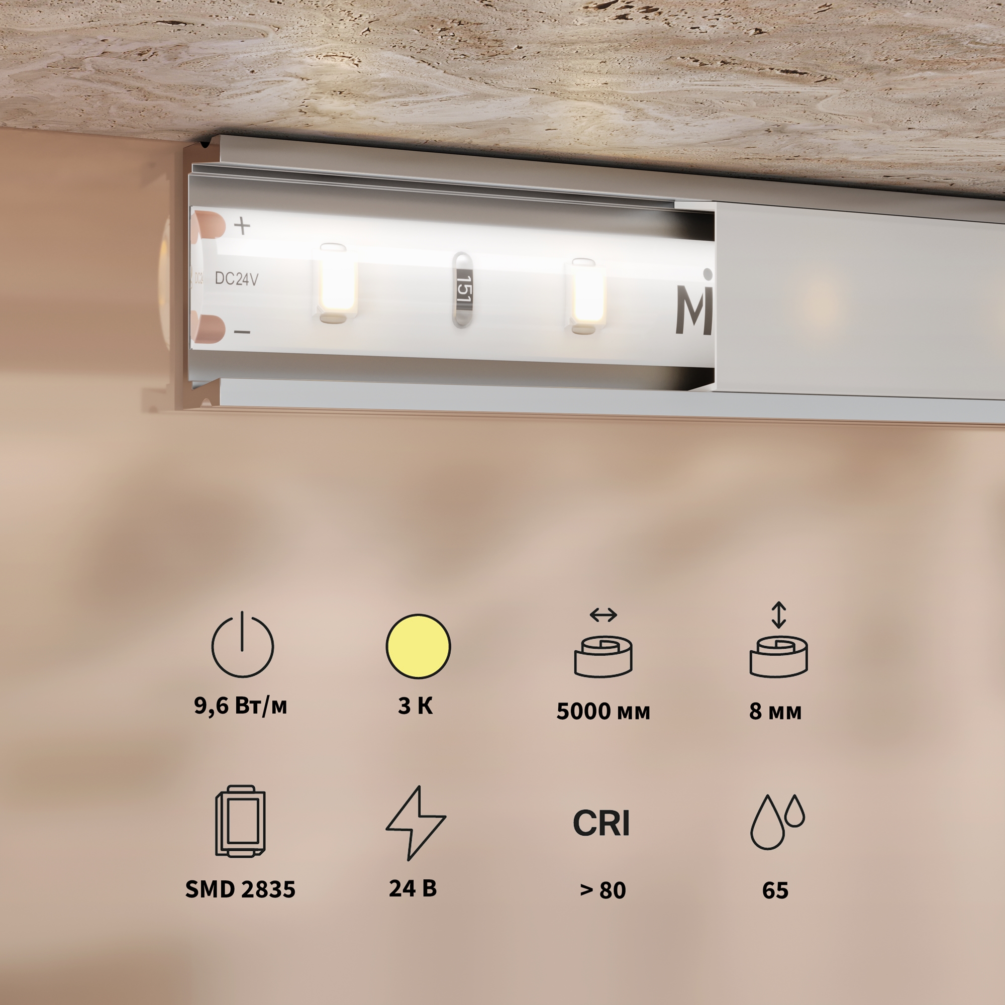 6Вт/м 3000K 5м IP 65 201180 Светодиодная лента Led Strip 201180