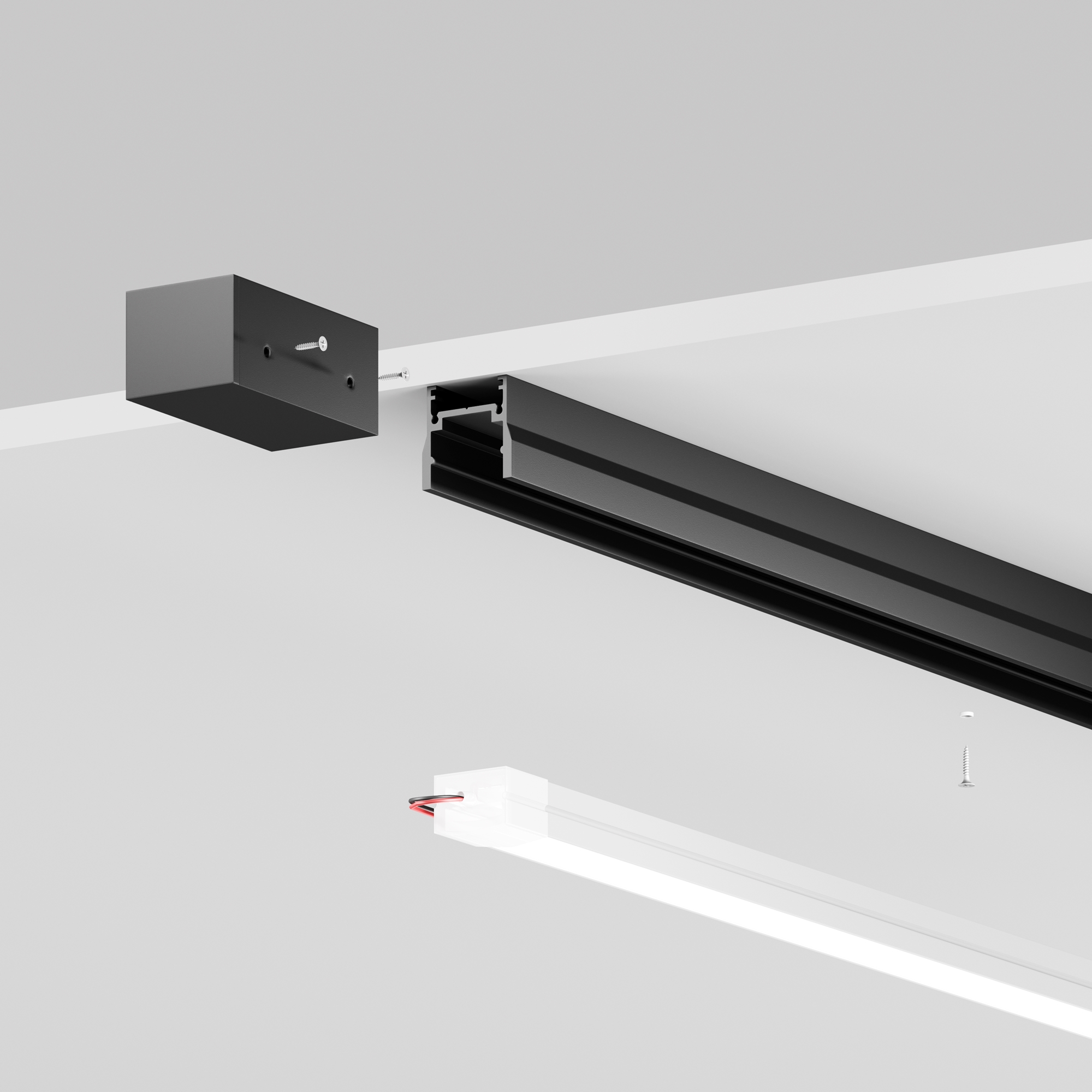 Профиль 3м Elasity IP накладной черный Профиль Outdoor O-TR001-P-B3M — изображение 3