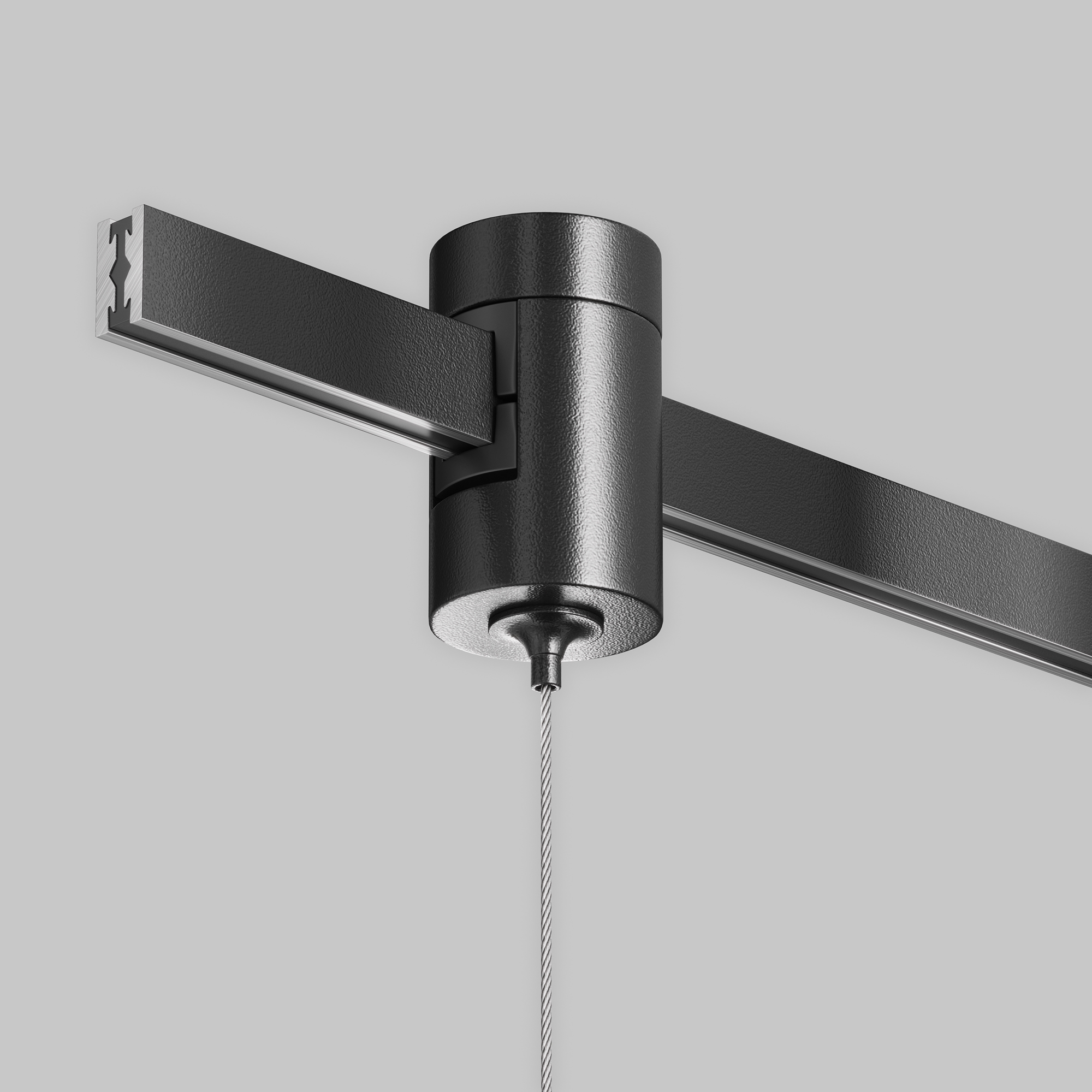 Коннектор с тросовым подвесом Tau в шинопровод Flarity черный Комплектующие для трекового светильника Technical TRA154SW-1B — изображение 2