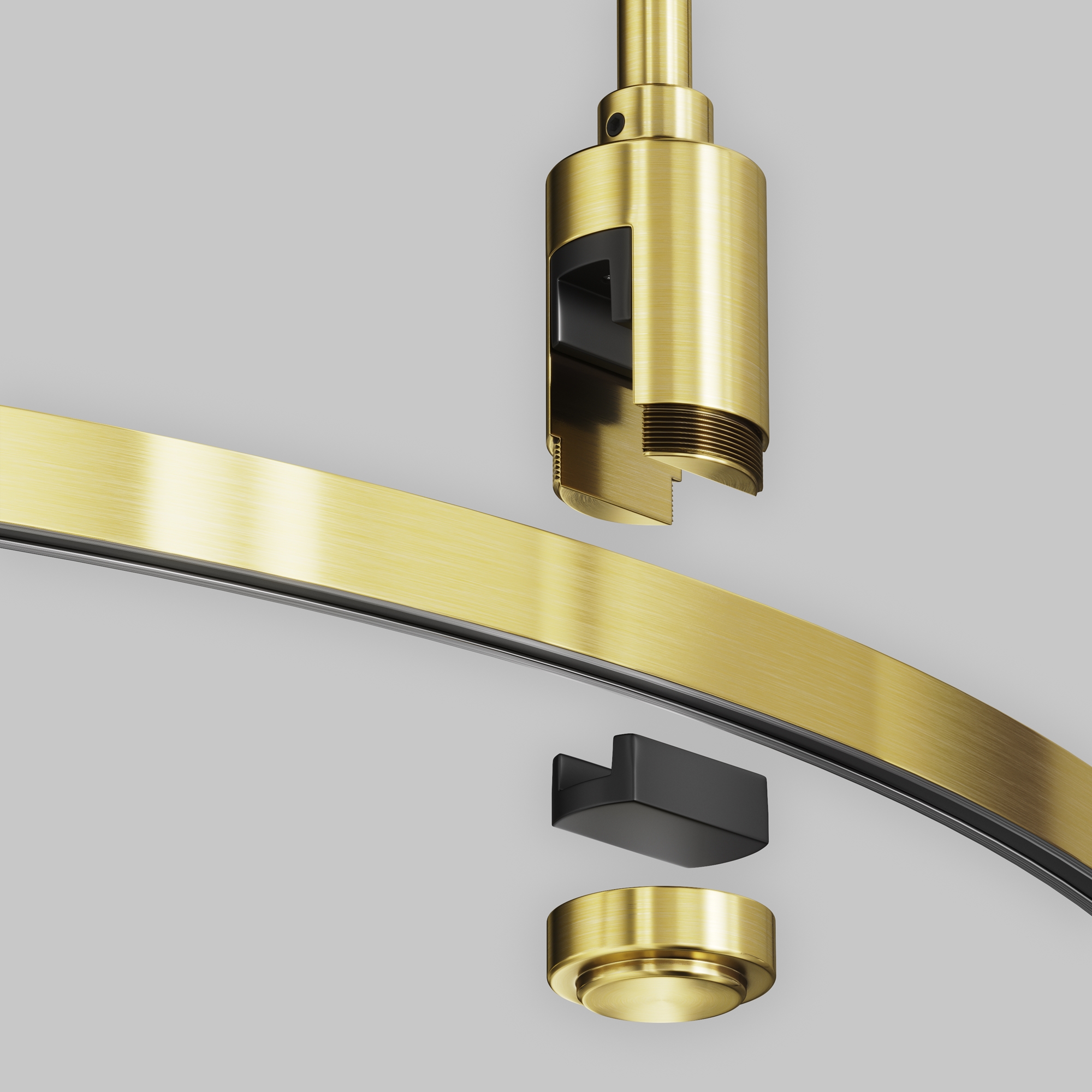 Шинопровод круглый из полукругов 1200мм Flarity латунь Шинопровод накладной/подвесной Technical TRX154-2SR-D1200-BS — изображение 3