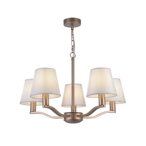 Серия Marika выполнена в современном стиле. Арматура золотого цвета сочетается с белыми абажурами из текстиля на ПВХ. Светильники подходят практически для всех современных интерьеров. Люстра Freya FR5671PL-05G