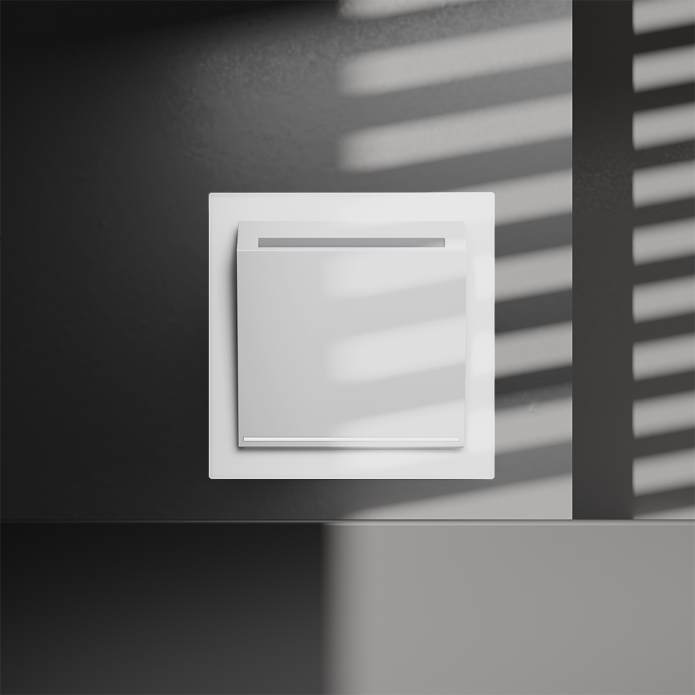 Выключатель встраиваемый VOLTUM S70 карточный 16А, (белый матовый) — изображение 2