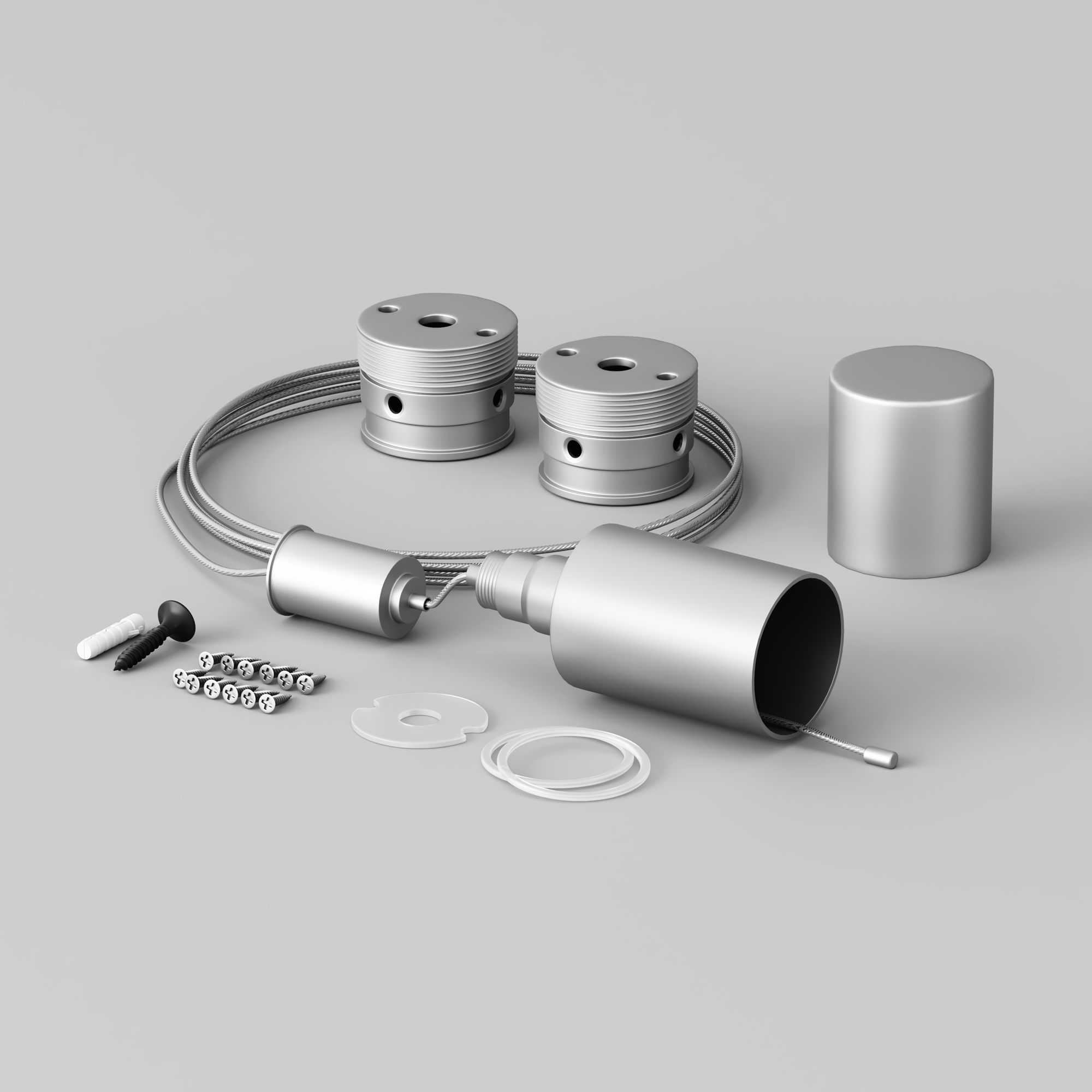 Набор для вертикального подвесного монтажа Nemo D18 серебро Комплектующие для гибкого неона Led Strip 201148 — изображение 3