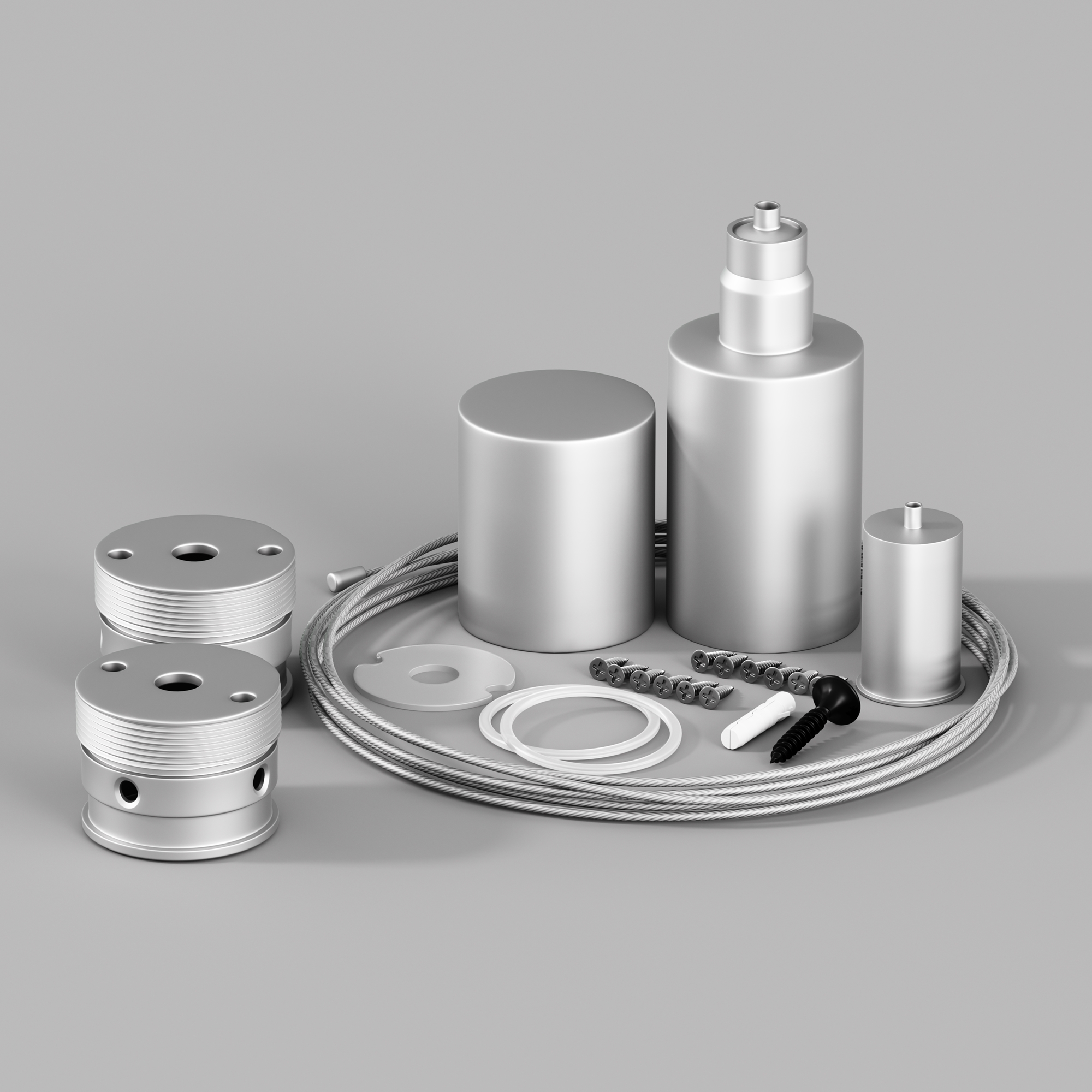 Набор для вертикального подвесного монтажа Nemo D25 серебро Комплектующие для гибкого неона Led Strip 20308 — изображение 2