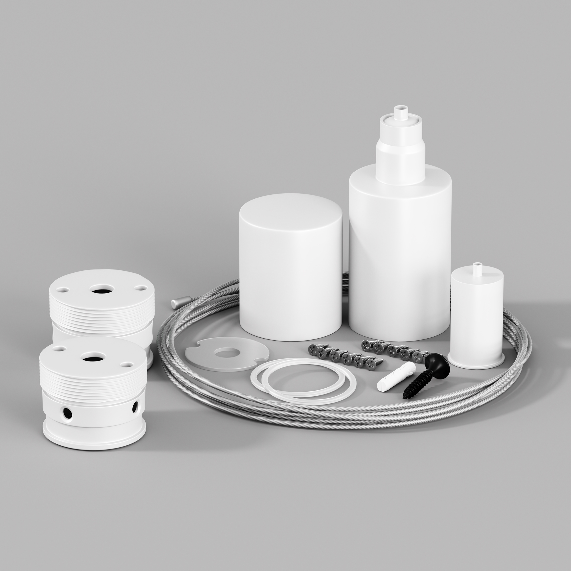 Набор для вертикального подвесного монтажа Nemo D25 белый Комплектующие для гибкого неона Led Strip 20310 — изображение 2