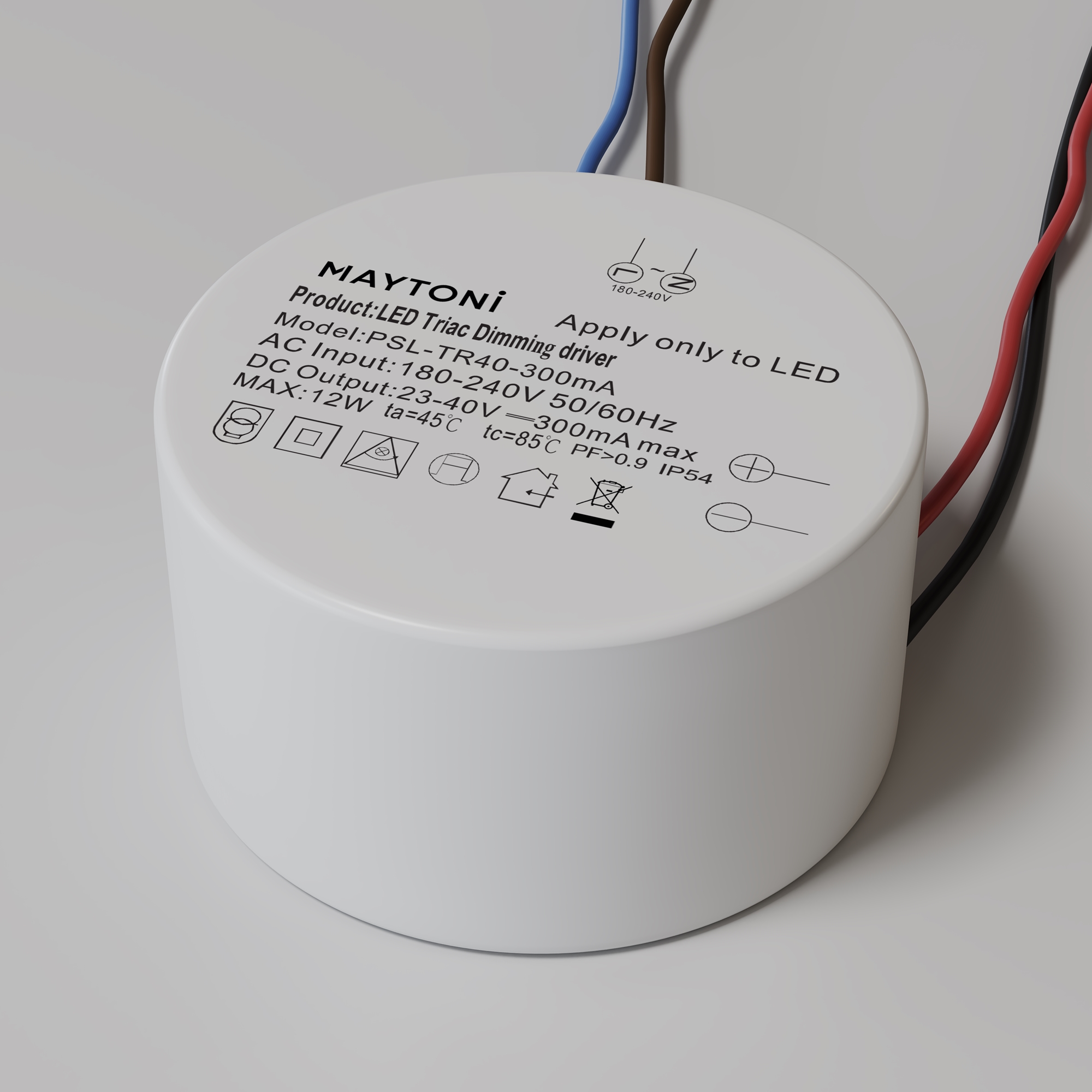 Источник питания Triac 12W IP54 Источник тока Lighting control PSL-TR40-300mA — изображение 2