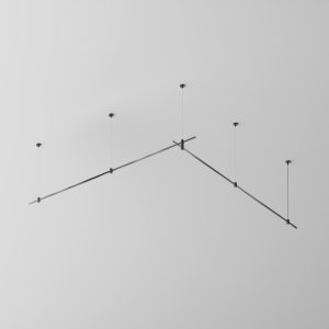 Готовая конструкция прямая двухуровневая на тросовых подвесах Hang без светильников и блока питания