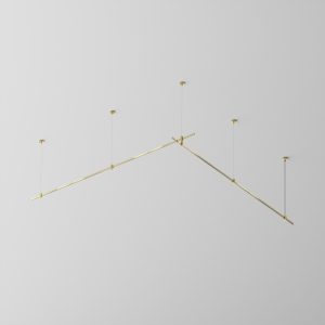 Готовая конструкция прямая двухуровневая на тросовых подвесах Hang без светильников и блока питания