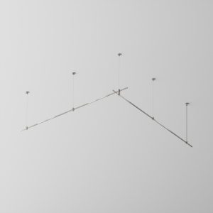 Готовая конструкция прямая двухуровневая на тросовых подвесах Hang без светильников и блока питания