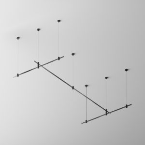 Готовая конструкция прямая 2м х 1м двухуровневая на тросовых подвесах Hang без светильников и блока питания