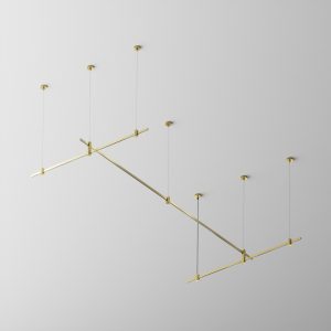 Готовая конструкция прямая 2м х 1м двухуровневая на тросовых подвесах Hang без светильников и блока питания