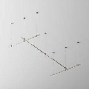 Готовая конструкция прямая 2м х 1м двухуровневая на тросовых подвесах Hang без светильников и блока питания