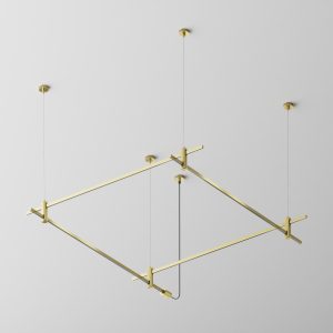 Готовая конструкция квадратная двухуровневая на тросовых подвесах Hang без светильников и блока питания