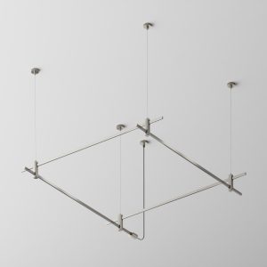 Готовая конструкция квадратная двухуровневая на тросовых подвесах Hang без светильников и блока питания