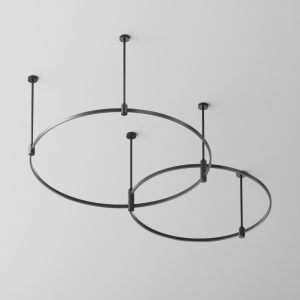 Готовая конструкция круглая двухровневая D800мм + D650мм на жестких подвесах Medium без без светильников и блока питания