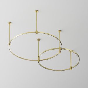 Готовая конструкция круглая двухровневая D800мм + D650мм на жестких подвесах Medium без светильников и блока питания