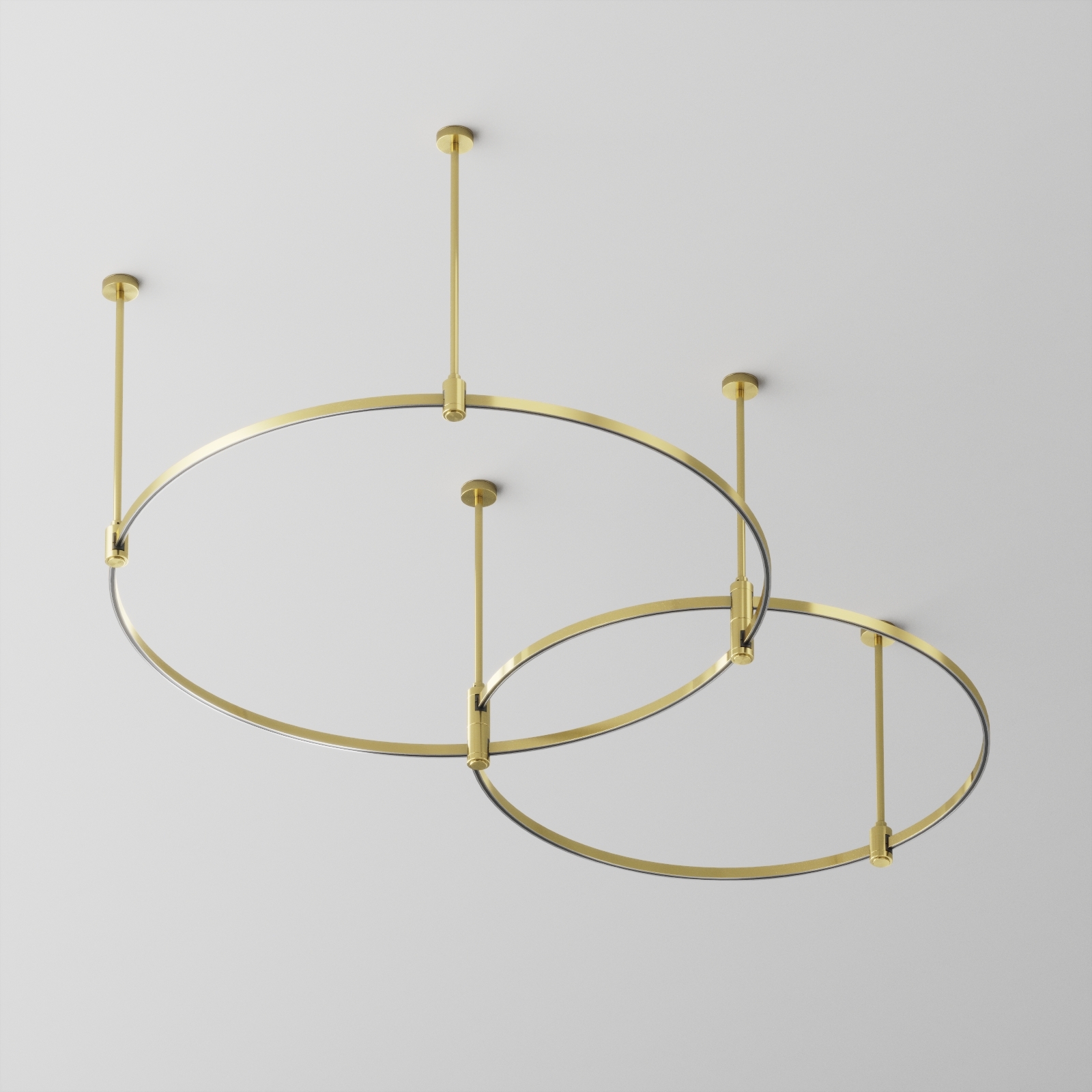 Готовая конструкция круглая двухровневая D800мм + D650мм на жестких подвесах Medium без светильников и блока питания