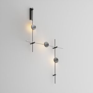 Готовая конструкция настенная прямая 1м х 1м х 1м со светильниками Plato 3 шт. и блоком питания