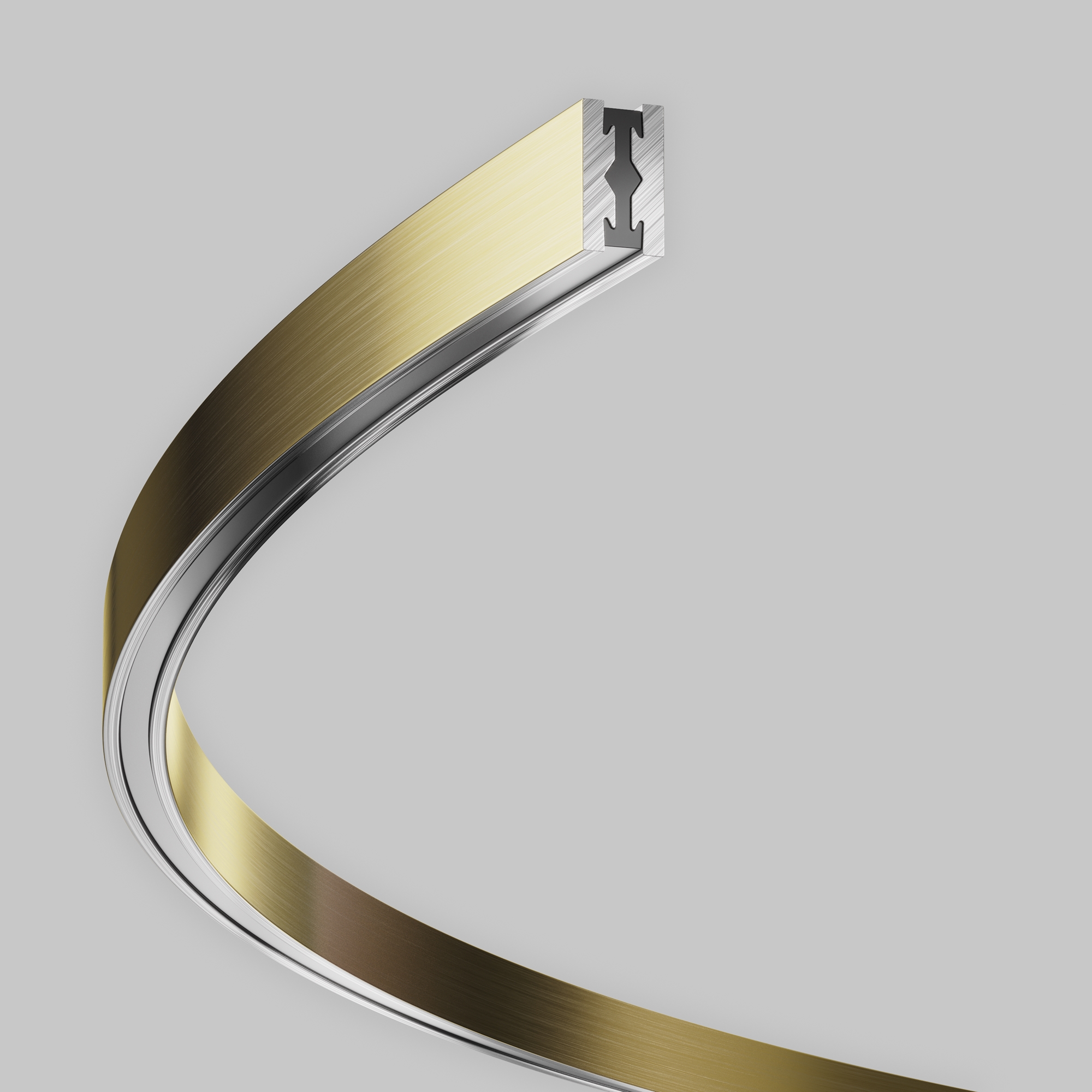 Шинопровод круглый из полукругов 1800мм Flarity латунь Шинопровод накладной/подвесной Technical TRX154-2SR-D1800-BS — изображение 2