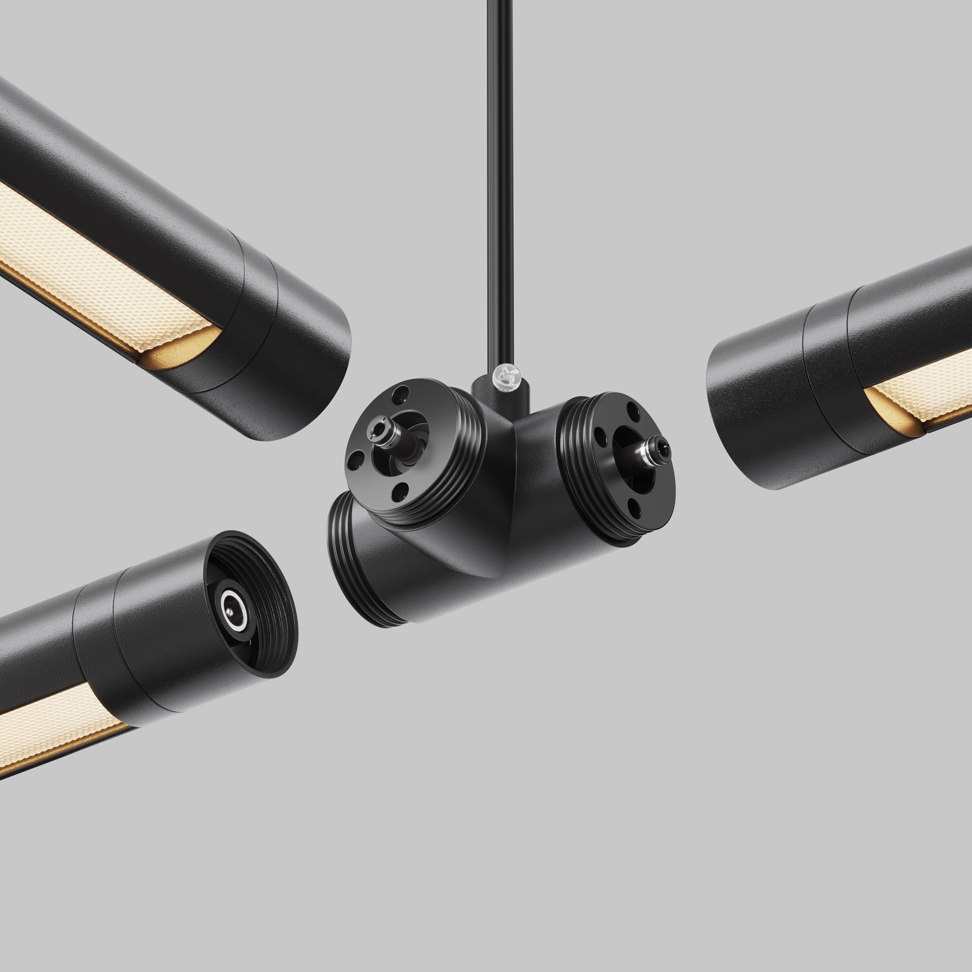 T-образный плоский коннектор для системы Shelf с вводом питания Комплектующие для систем освещения с токоведущими элементами Technical CA015TC-P-B — изображение 3