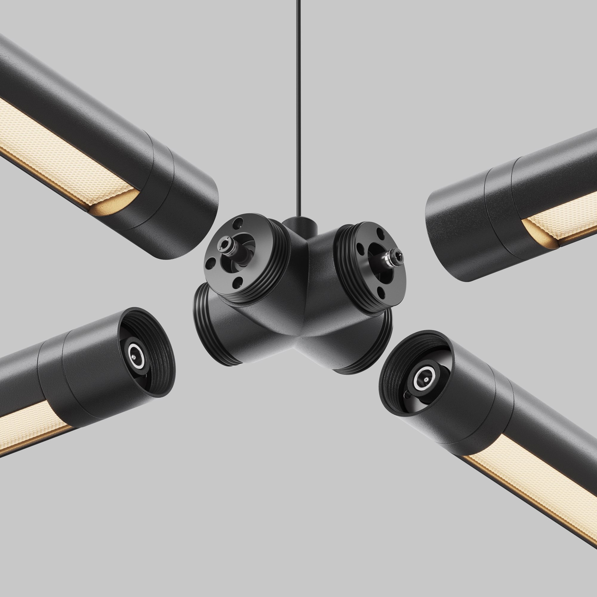 Х-образный вертикальный коннектор для системы Shelf без ввода питания Комплектующие для систем освещения с токоведущими элементами Technical CA017TX-B — изображение 3