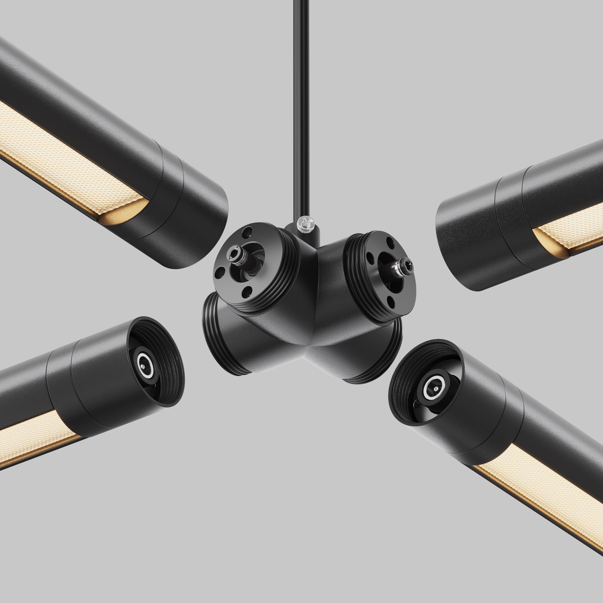 Х-образный вертикальный коннектор для системы Shelf с вводом питания Комплектующие для систем освещения с токоведущими элементами Technical CA017TX-P-B — изображение 3