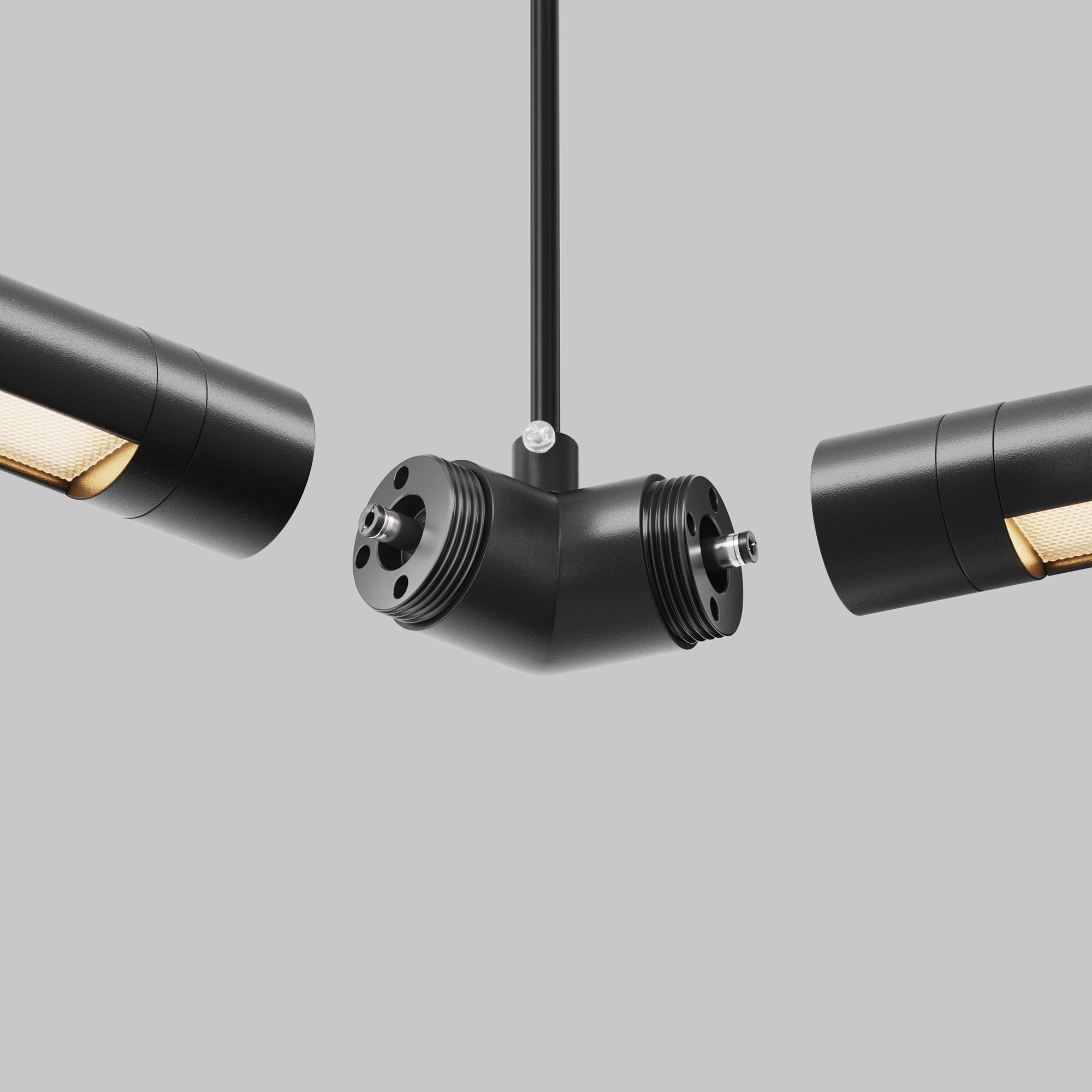 Угловой коннектор 120° для системы Shelf с вводом питания Комплектующие для систем освещения с токоведущими элементами Technical CA018LWC-P-B — изображение 3