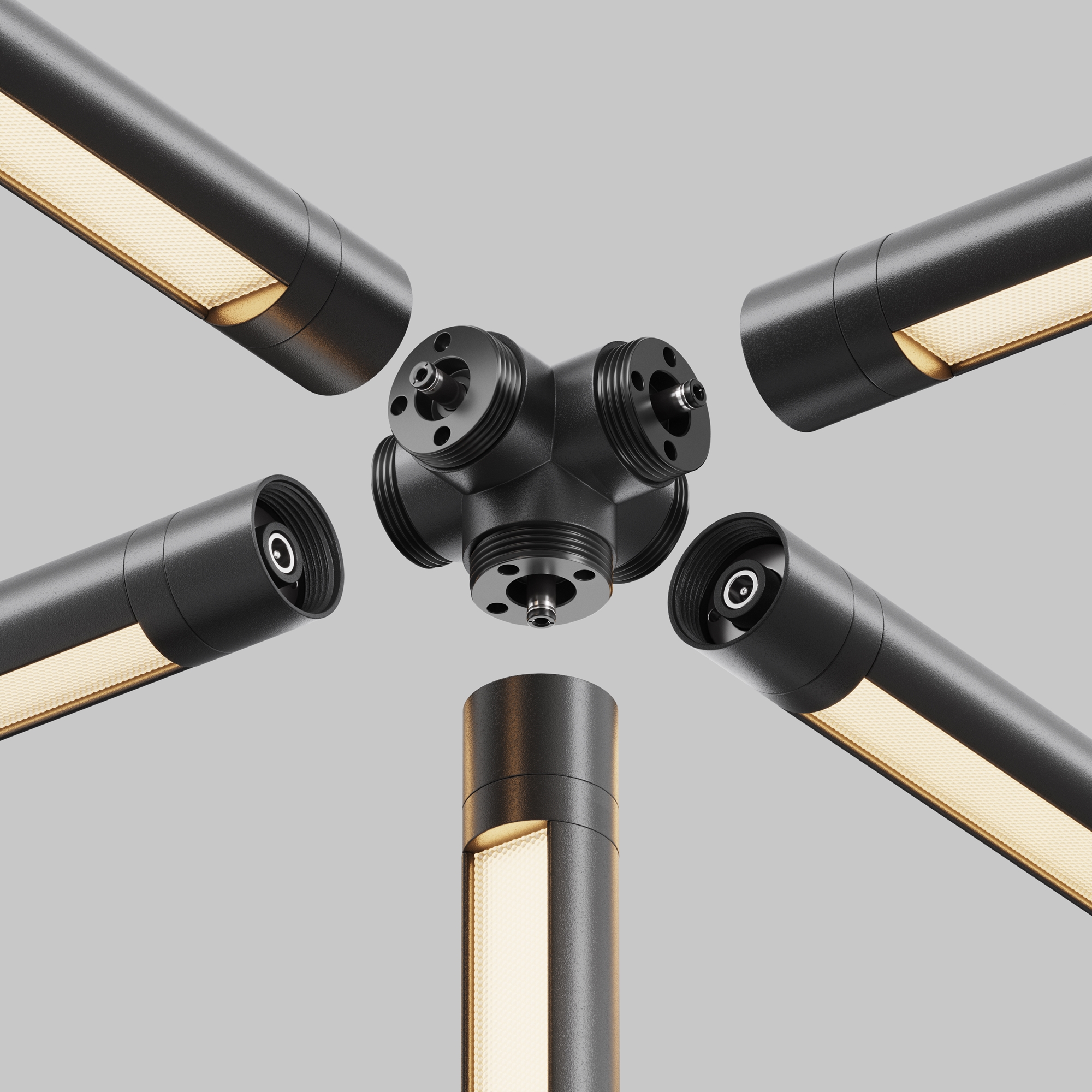 Пятиконечный коннектор для системы Shelf без ввода питания Комплектующие для систем освещения с токоведущими элементами Technical CA020L5C-B — изображение 3