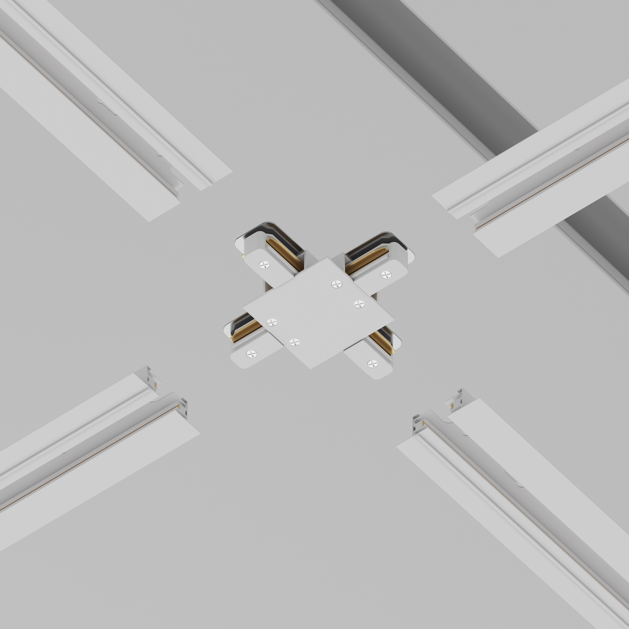 Коннектор Х-образный Unity встраиваемый белый Комплектующие для систем освещения с токоведущими элементами Technical TRA002CX-11W — изображение 3