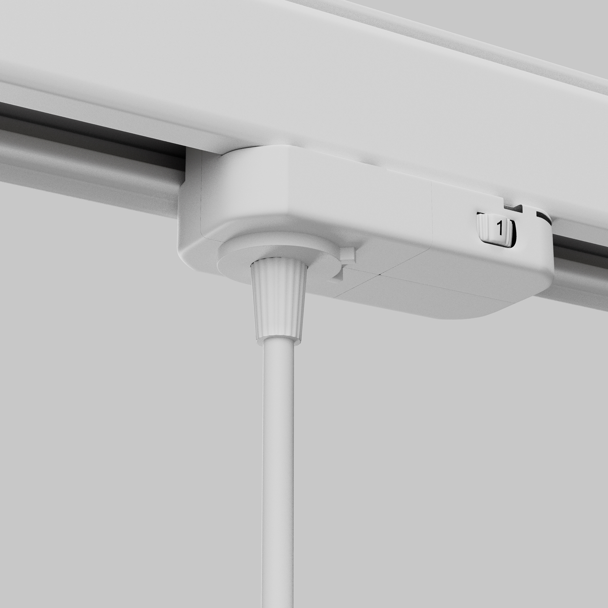 Коннектор для подвесного светильника Trinity TRA005-3-A-W, белый Комплектующие для систем освещения с токоведущими элементами Technical TRA005-3-A-W — изображение 3