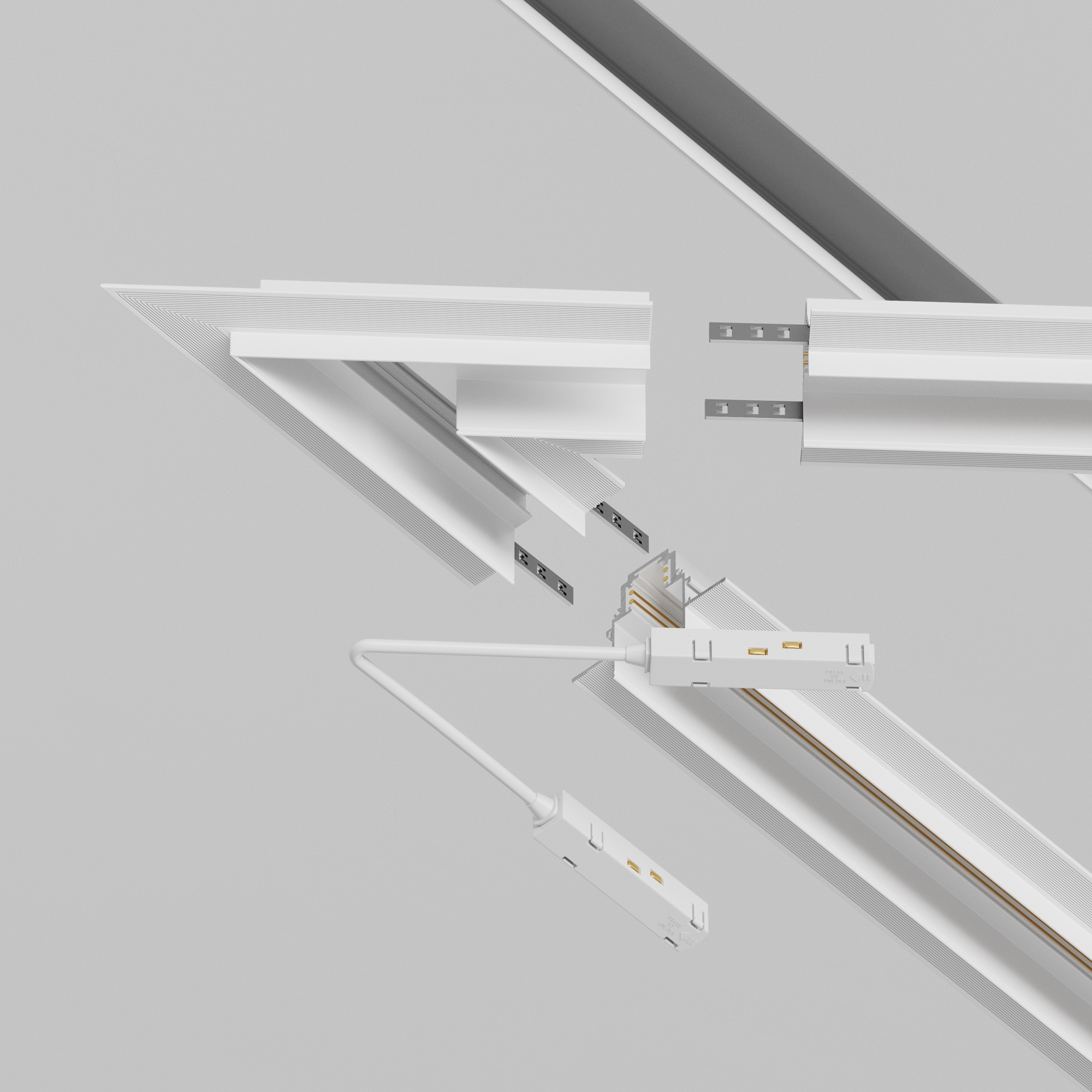 Угол-соединитель 45° Gravity встраиваемый белый Комплектующие для встраиваемой трековой системы Technical TRA010CLS-42W — изображение 2