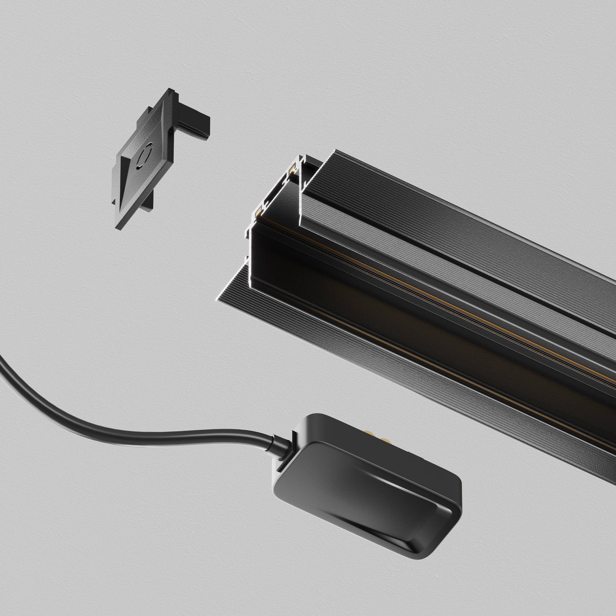 Ввод питания(0,5м) Radity для встраиваемого монтажа черный Комплектующие для систем освещения с токоведущими элементами Technical TRA084B-12B-50 — изображение 4