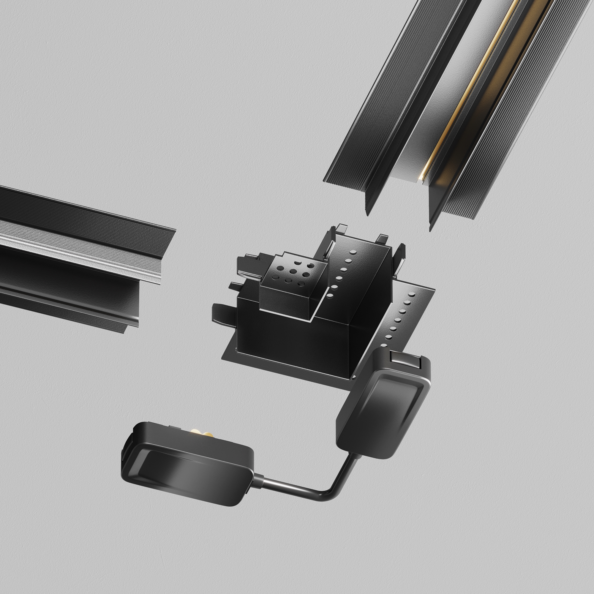 Коннектор угловой Radity встраиваемый черный Комплектующие для встраиваемой трековой системы Technical TRA084CL-12B — изображение 3