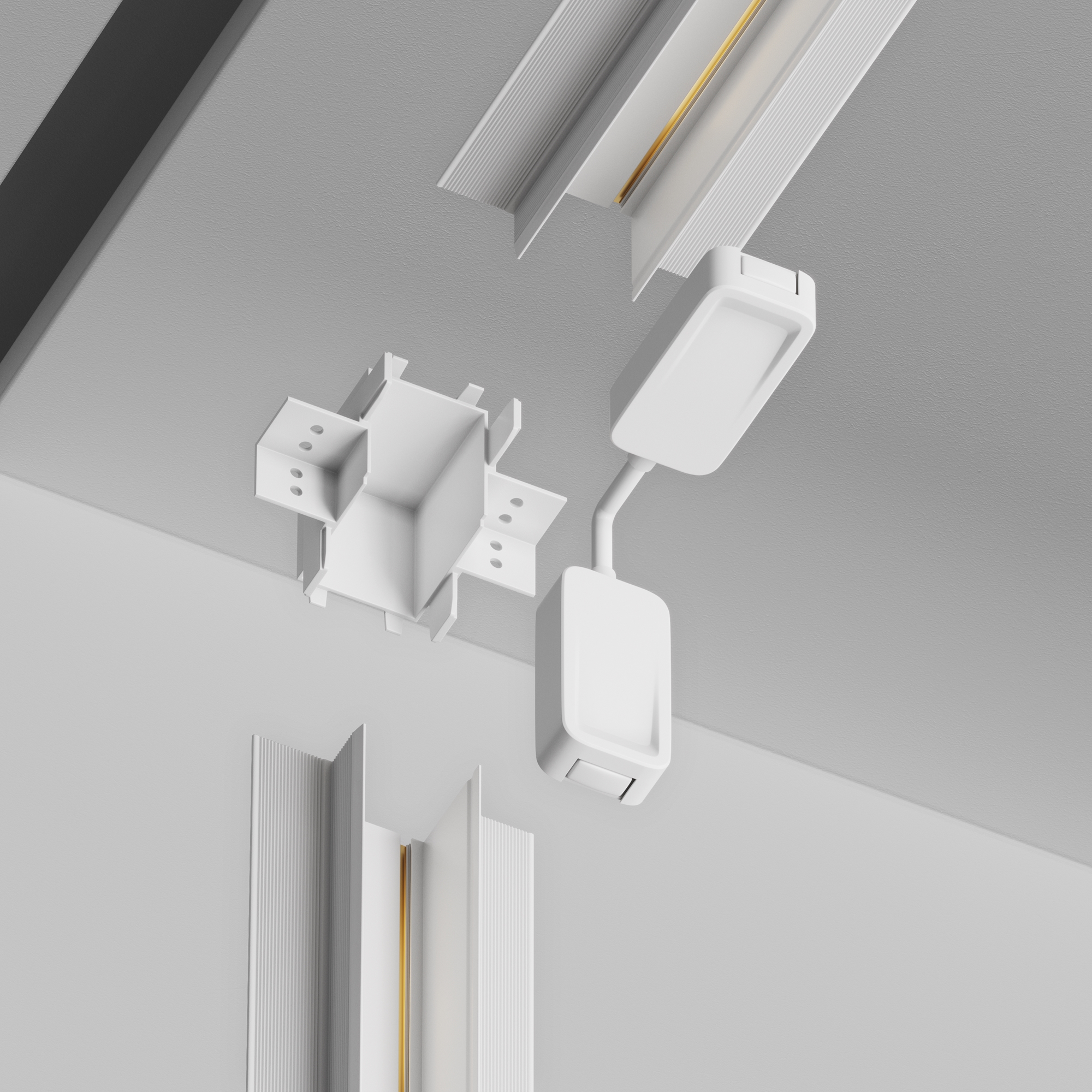 Коннектор угловой внутренний Radity встраиваемый белый Комплектующие для встраиваемой трековой системы Technical TRA084CT-12W — изображение 3