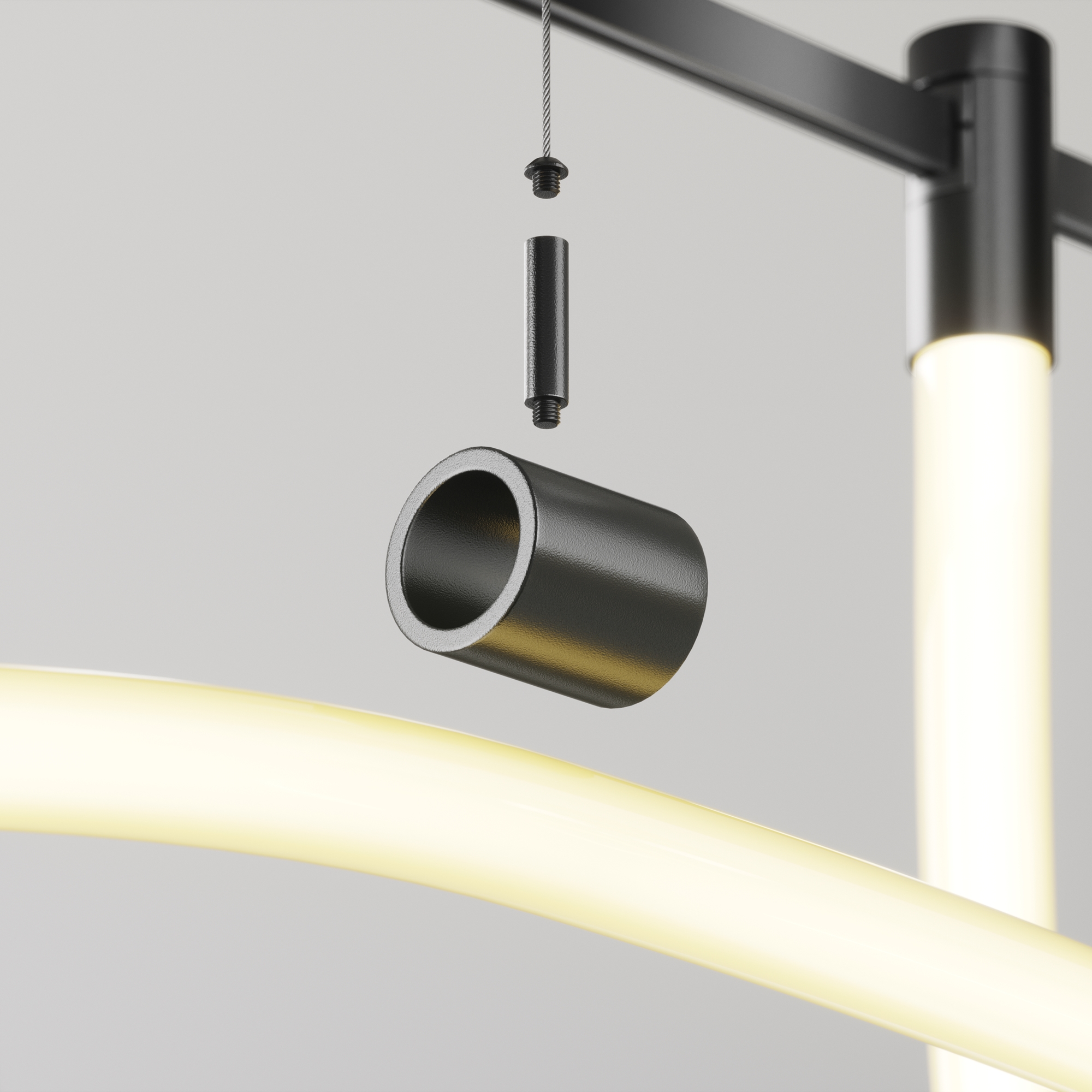 Потолочный коннектор с тросовым подвесом Tau в шинопровод Flarity черный Комплектующие для трекового светильника Technical TRA154CSW-1B — изображение 3