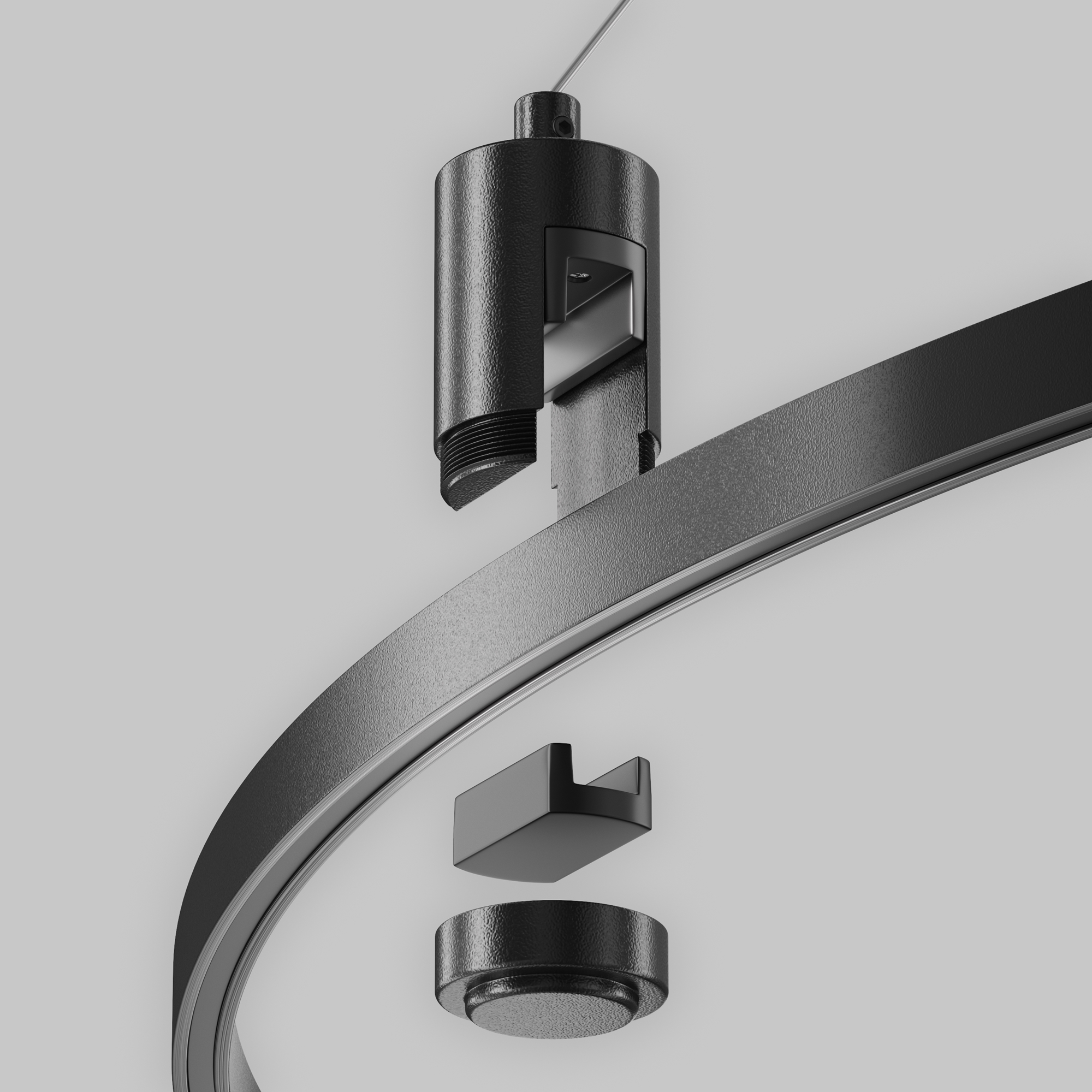 Подвесной набор с основанием под блок питания для круглого шинопровода Flarity черный Комплектующие для систем освещения с токоведущими элементами Technical TRA154SW-BB-R-B — изображение 3